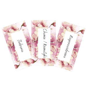 Karty kategorii wydatków - różowa magnolia do organizera A6