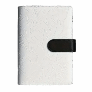 Segregator A6 do Metody Kopertowej - biały z kwietnymi zdobieniami | Binder | Organizer