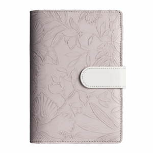 Segregator A6 do Metody Kopertowej - pudrowy róż z kwiecistymi zdobieniami | Binder | Organizer